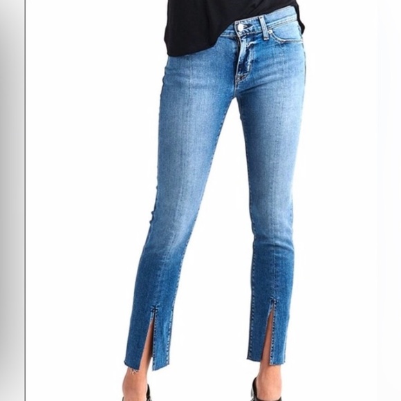 HUDSON- NWT nico midrise ankle straight reverie vtg moxie denim slit jeans- 25 - Picture 6 of 8